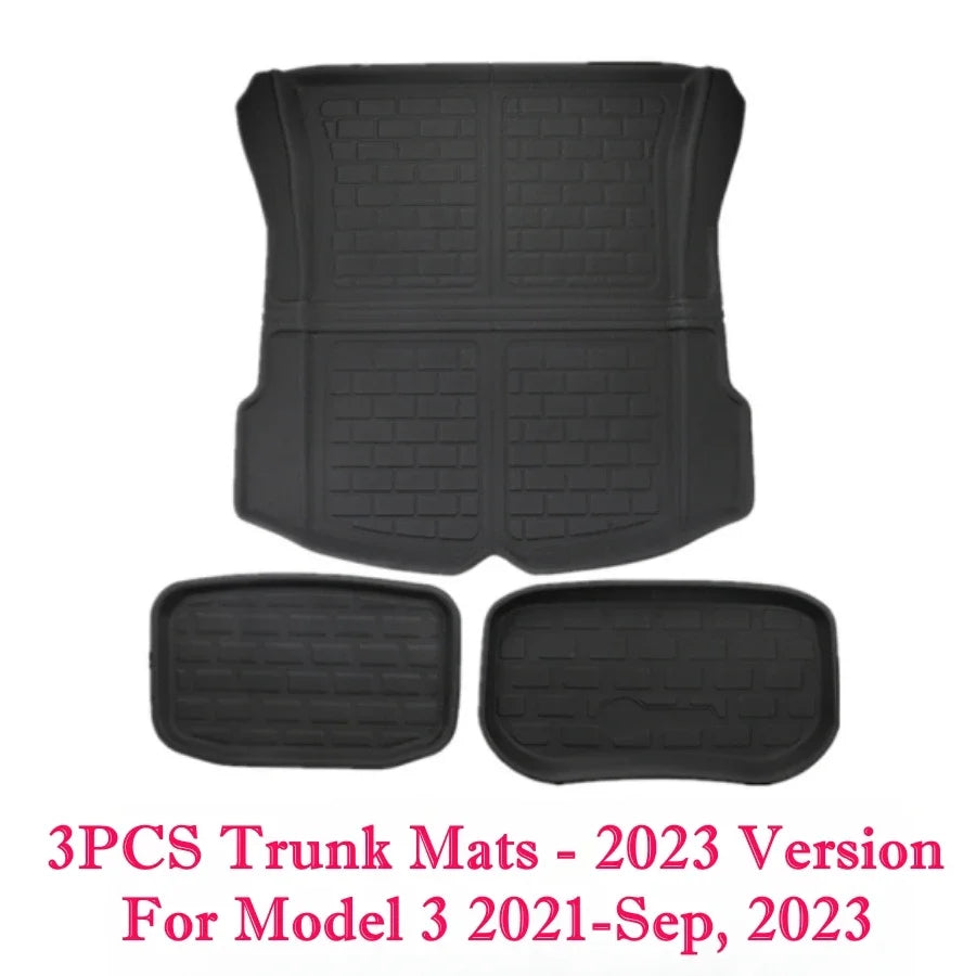 Newest Tesla Model 3+ 2024 Floor Mats 2023-2021 LHD RHD Model 3 Highland Weather Floor Liners Anti-slip Trunk Mat Cargo Liners