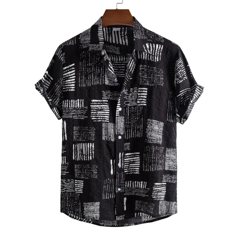 Luxury Original Men's Shirts for Men Free Shipping Men's Clothing Linen Shirt Man Fashion Tiki Blouses Social T-shirts Hawaiian