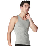 100% Cotton Mens Sleeveless Tank Top Solid Muscle Vest Undershirts O-neck Gymclothing Tees Whorl Tops Tank Tops