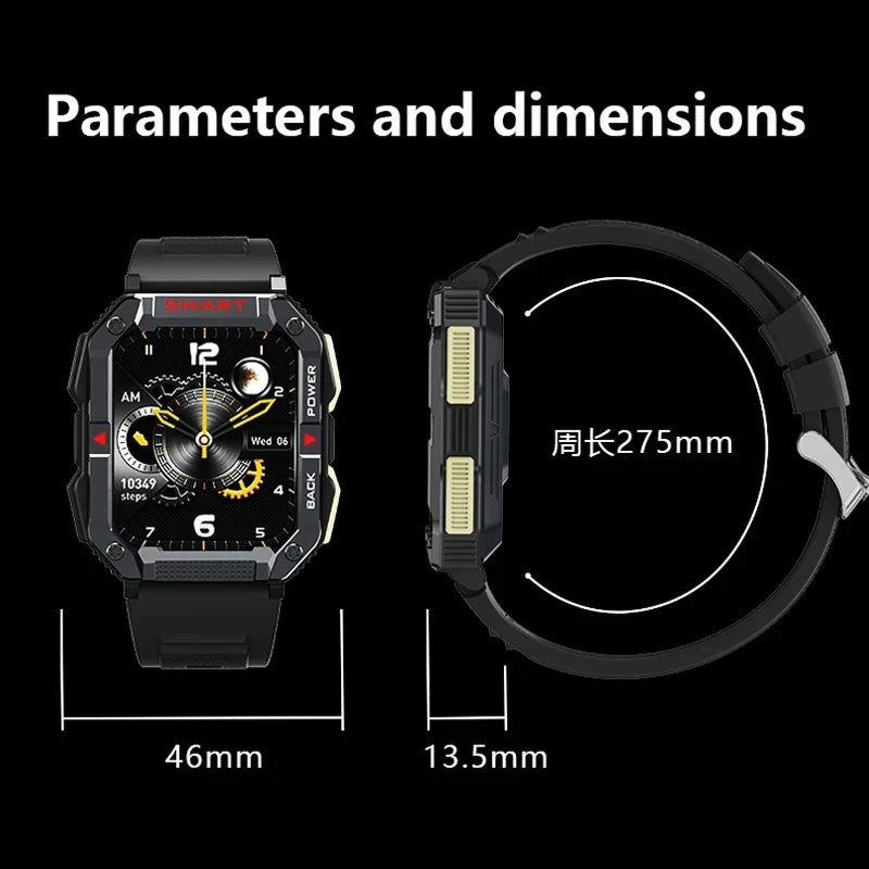 GPS Military Smart Watch Men Carbon Black Ultra Army Outdoor IP68 5ATM Waterproof Heart Rate Blood Oxygen Satm Smartwatch 2024