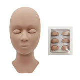 Training False Eyelash Practice Lash Silicone Mannequin Model Head for Beginner Training Set Practicing Eyelash Extension Tools