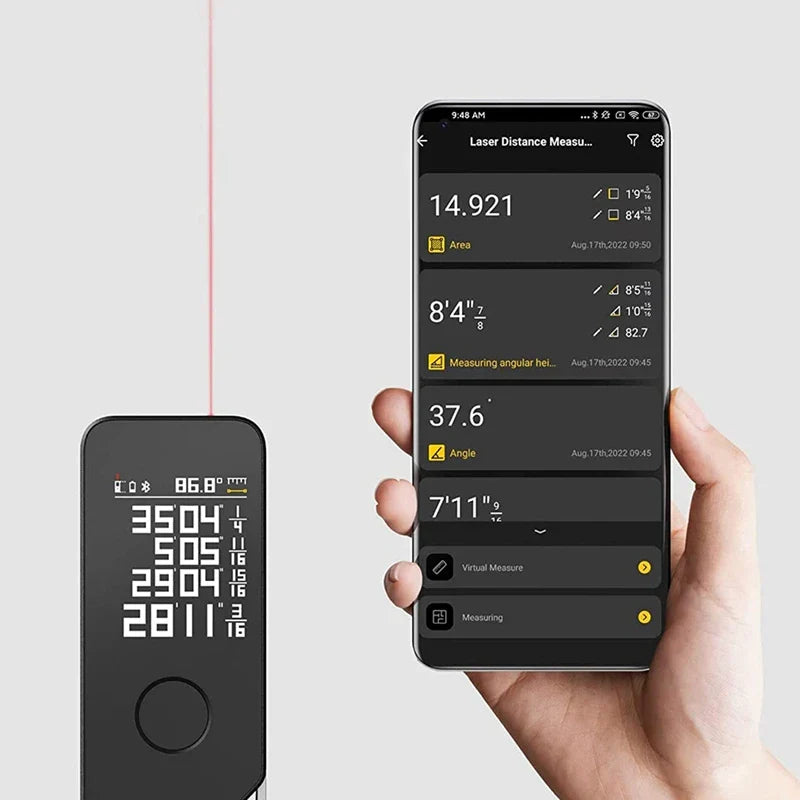 New Laser Tape Measure, Smart Laser Rangefinder, 50/30M, OLED Display, Laser Distance Meter, Connect To APP To Draw