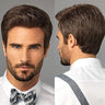 SuQ Men's Short Wig Synthetic Hair Smooth Natural Pixie Cut ToupeeMale Hair Fleeciness Realistic Natural Brown Wigs