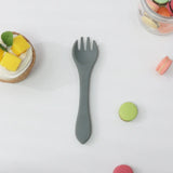 Bpa Free Food Grade Kid Dinnerware Children Dishes Utensil Baby Silicone Feeding Training Fork Dishwasher Safe