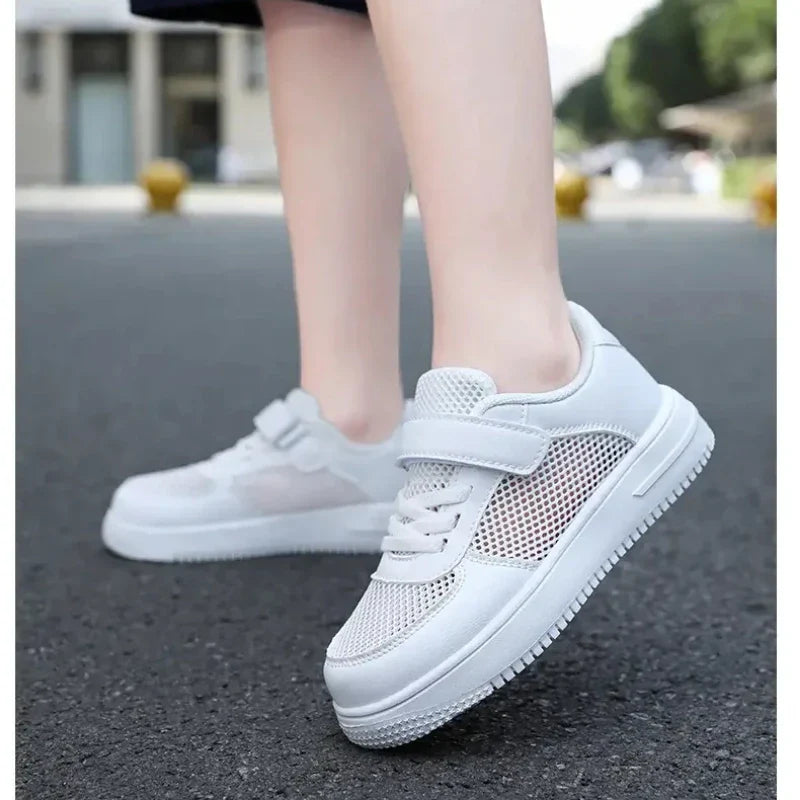 New Summer Air Mesh Kids Hook&Loop Students School Shoe Size28-40 Kids Spring Sneakers Casual Shoes Outdoor Breathable Shoes