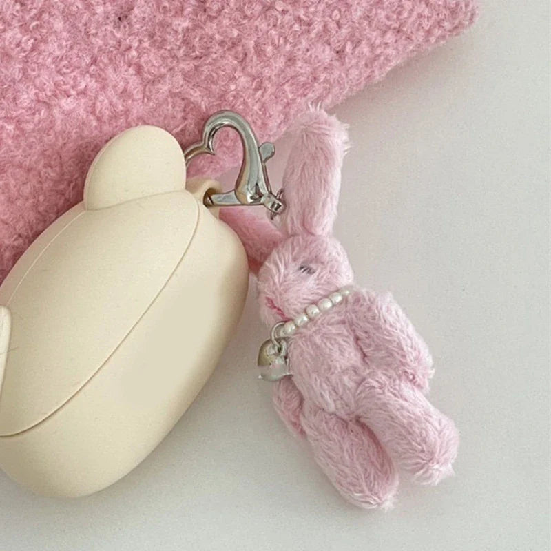 Bunny Heart Phone Chain Korean INS Punk Cute Rabbit Dolls Keychain Bag Decoration Y2K Fashion Jewelry Pendant Accessories Gift