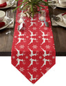 Christmas Snowflake Elk Linen Stain Resistant Table Runner Christmas Dinner Party Wedding Table Runner Kitchen Table Decorations