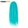 FREEDOM Synthetic Curly Hair 24 Inch Water Wave Twist Crochet Braid Hair Ombre Pink Ginger Deep Wave Braiding Hair Extension