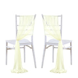 24 Pcs 17x250cm Green Chiffon Chair Sashes 12 Set Sash Wedding Chair Covers Ribbon Wedding Party Aisle Chair Decor