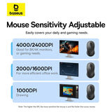 Baseus F02 Wireless Mouse Bluetooth 5.2 2.4G 4000DPI Ergonomic 6 Mute Buttons Mice for iPad MacBook Tablet Laptop Computer Mouse