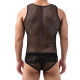 Men's Tank Tops Transparent Big Mesh Sleeveless Singlet Summer Breathable Fashion Undershirt Sexy Fishnet Vests