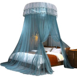 Breathable Hanging Mosquito Net Top Hook Lace Bed Canopy Encrypted Mesh Round Dome Court Style Crib Canopy Bedroom Decoration