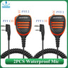 2PCS Baofeng Walkie Talkie Speaker Mic Waterproof PTT Microphone For UV-5RH DM-1701 UV-17 UV-K5 UV-K6 UV18 Pro Radio Accessories