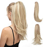 Synthetic Claw Clip In Ponytail Hair Extensions Hairpiece Long Silky Straight Fake Blonde Pigtail With Elastic Band Horse Tail