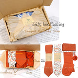 Viola Design Gift Box Hot Solid Floral Cotton Sock Necktie Set Clip Cufflinks Pin Hanky Men Wedding Party Daily Cravat Accessory