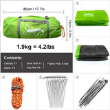 Desert&Fox Backpacking Tent 2 Person Aluminum Pole Lightweight Camping Tent Double Layer Portable Handbag for Hiking Travelling