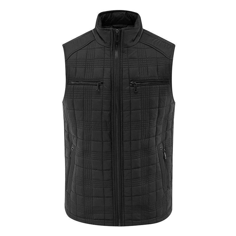 Multi Pocket Men's Vest Thickened Warm Outdoor Sleeveless Jackets Winter Classic Zipper Parkas Middle Aged Elderly Male Coats