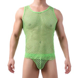 Men's Tank Tops Transparent Big Mesh Sleeveless Singlet Summer Breathable Fashion Undershirt Sexy Fishnet Vests