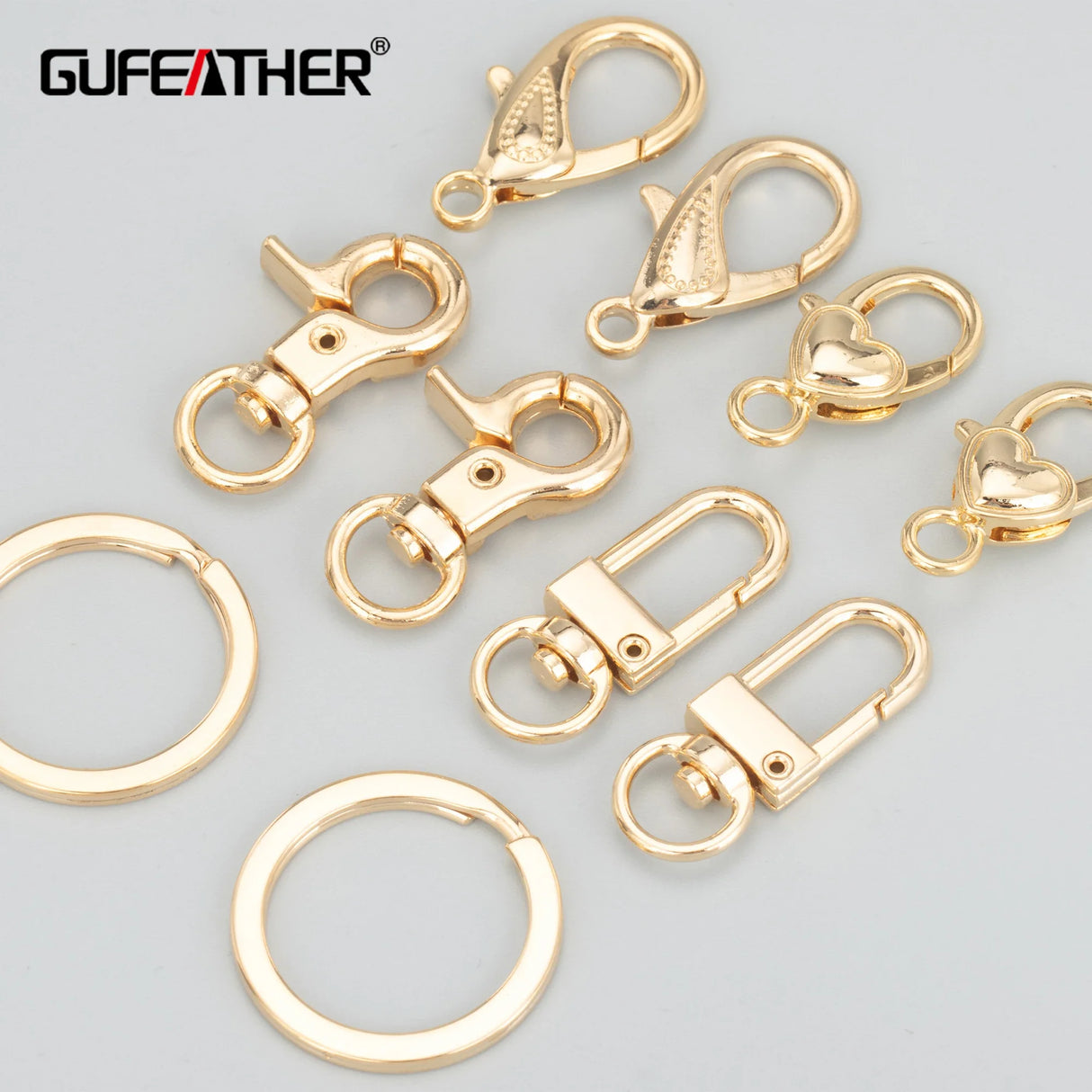 GUFEATHER M817,jewelry accessories,pass REACH,nickel free,18k gold plated,clasp hooks,necklace bracelet,jewelry making,10pcs/lot