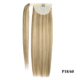 Straight Human Hair Ponytail Wrap Around Horsetail Clips-In Brazilian Machine Made Remy Hair wig 120g