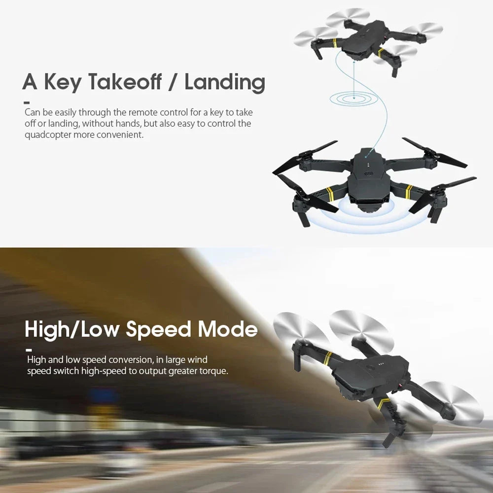 Mini RC Drone With Camera HD Wifi Fpv Photography Foldable Quadcopter Fixed Height Professional Drones E58 Gifts Toys for boys