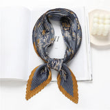 2023 Brand Crinkle Scarf Women Silk Satin Square Neck Tie Hand  Wirst Female Headscarves Bandana Shawl  Leopard Hair Foulard