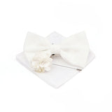 New Colorful Bowties Handkerchiefs Cufflinks Set Polyester Brooches For Men's Business Wedding Party Suit Dress Accessories Gift