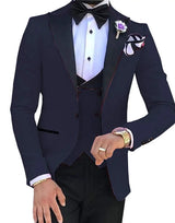 2023 Men 3 Pieces Suits For Men Custom Made Groom Groomsmen Tuxedos Wedding Men Suit Terno Masculino(Jacket+Pant+Vest)