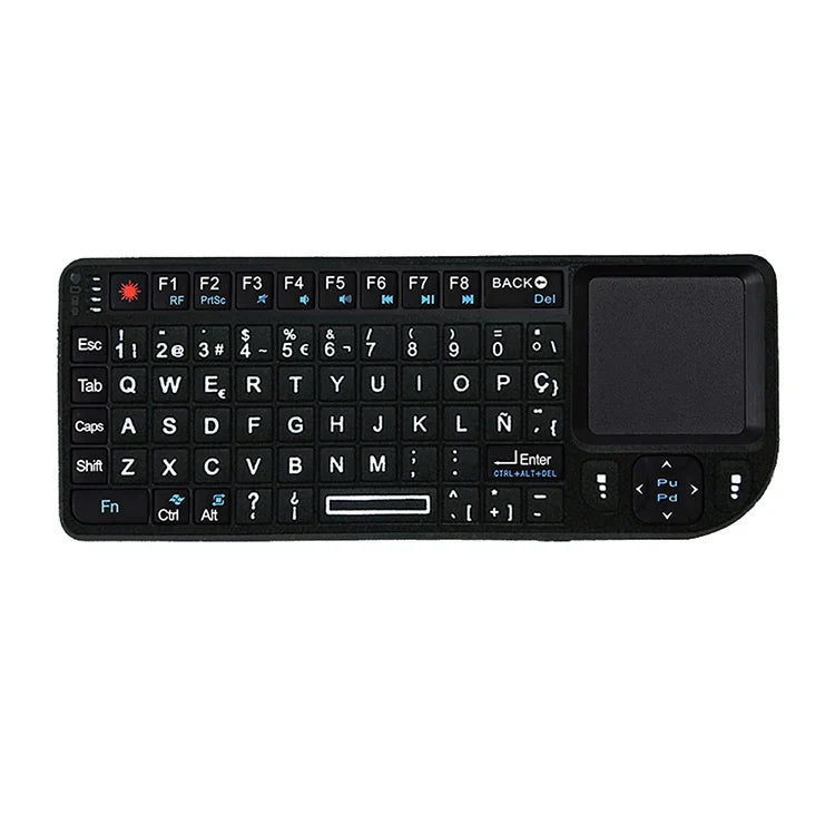 A8 Mini Wireless Keyboard 2.4G 7 Color Backlit English Russian Spanish French Touchpad Air Mouse for Android TV Box PC Tablet