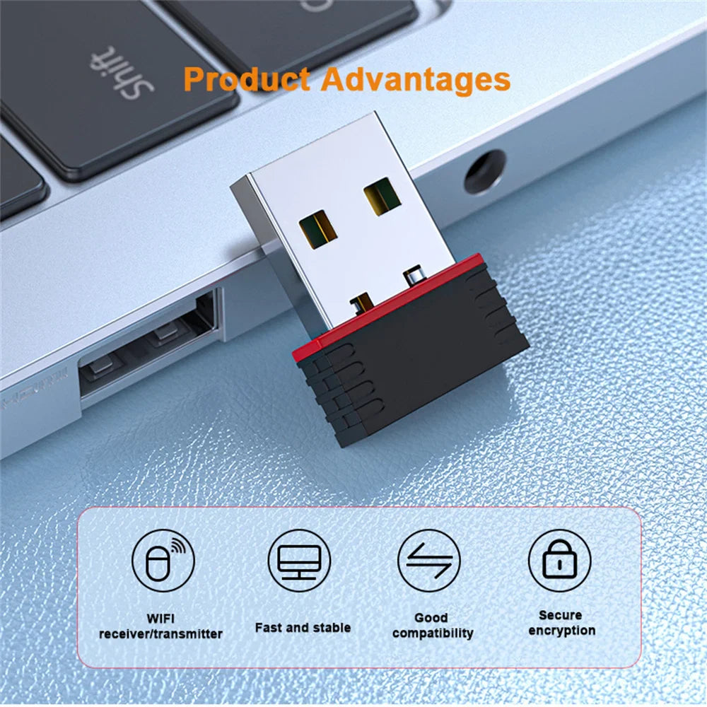 150M Mini USB Wifi Network Card Wireless 2.4G Adapter WLAN IEEE802.11n USB2.0 Wifi Receiver for Tablet PC