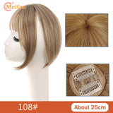 MEIFAN Middle Part Fake Bangs Fringe Synthetic Topper Hairpiece Clip-In Bang Extension Natural Invisible Clourse Hairpiece Women