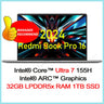 Xiaomi Redmi Book Pro 16 2024 Newest Ultra 5/Ultra 7 Intel ARC Graphics 32G LPDDR5x RAM 1T SSD LCD 3.1K 165Hz Screen Mi Laptop