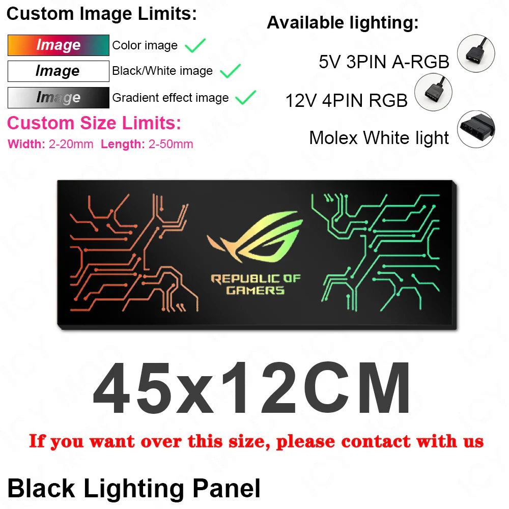 Chassis RGB Panel PC Case Shroud Customize ARGB DIY VGA Backplate Cabinet Cover Colorful AURA SYNC MOD Plate Computer Cases  5V