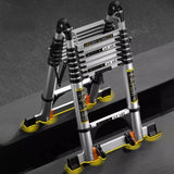 Home Kitchen Telescopic Ladder Aluminum Alloy Step Stools Multi-functional Engineering Ladder Portable Folding Straight Ladder