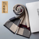 Fashion Classic Business Scarf Men Wool Scarf Soft Warm Thermal Muffler Casual Cashmere Knitted Shawl Male Autumn Winter No Box