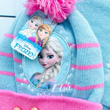 Disney New Autumn and Winter Cute Children Ice and snow Elsa Cartoon Scarf Hat glove three-piece Warm Boy Girl Child hat