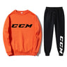 Men's Tracksuit Set Hoodie + Pants Spring Autumn Winter Fleece Warm Sportwear CCM Streetwear Suit Men Clothing