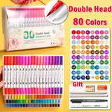 168 Color Marker Pen Set Manga Double-Headed Comic Highlighter Art Painting Drawing Sketch Graffiti Watercolor Stationery