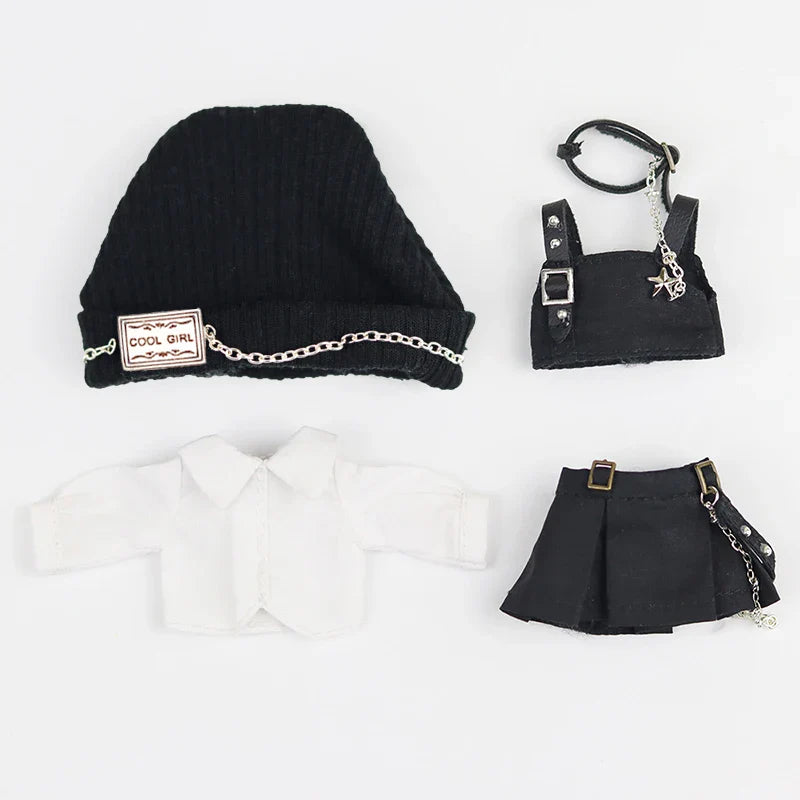 Ob11 Doll Gothic Clothes Uniform Suit Dress Shirt Hat Vest Shorts Set Nendoroids Clothes For Gsc, Obitsu11, Molly, P9, 1/12bjd