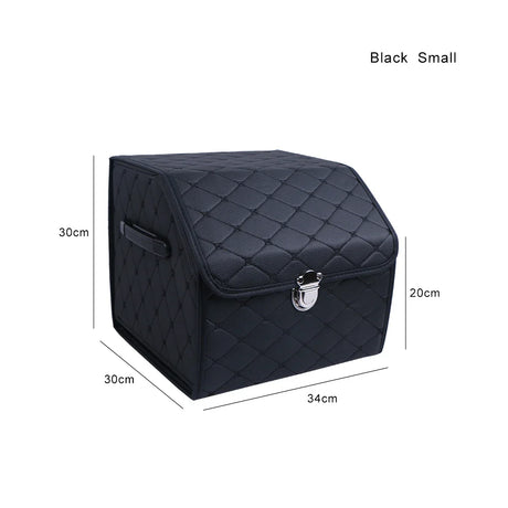 PU Leather Car Trunk Storage Box Top Grade Car Organizer Folding Storage Bag Automobile Stowing Tidying Box For Sedan SUV MPV