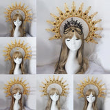 Gorgeous Sun Godmother's Crown Lolita KC Notre Dame Virgin Mary Halo Princess Queen Pope Tiara Headband