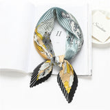 2023 Brand Crinkle Scarf Women Silk Satin Square Neck Tie Hand  Wirst Female Headscarves Bandana Shawl  Leopard Hair Foulard