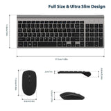 SeenDa Russian Spain Wireless Keyboard and Mouse Combo 2.4G Full Size Silent Button Keyboard Mouse Set for Laptop PC Computer