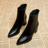 2022 Spring and Autumn New British Style Thin and Thin Women's Boots Pointed Toe Thin Side Zipper Black Nude Boots Women