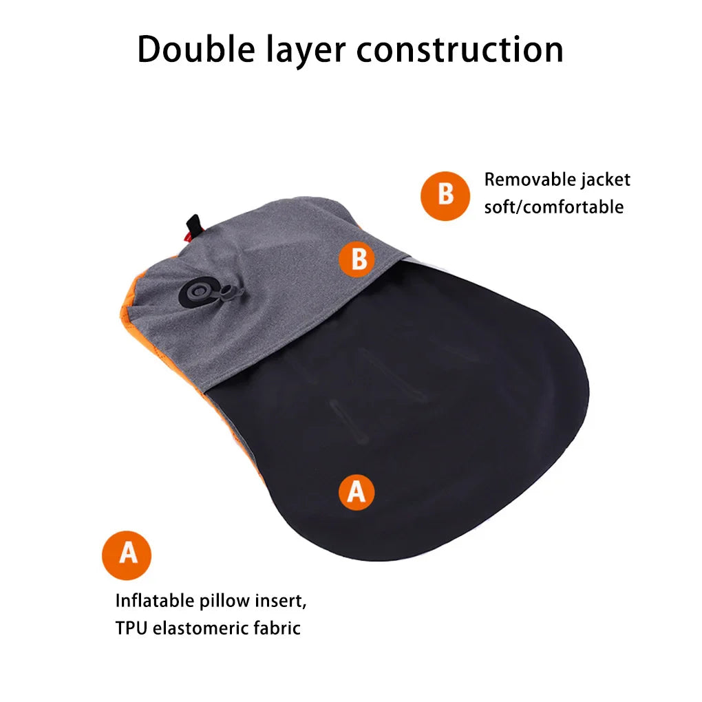 Inflatable Pillow Travel Trip Nap Device Neck Air Pillows Car Head Rest Fixed Strap Case Relaxing Tool Recliner