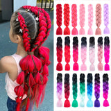 Synthetic Jumbo Braiding Hair Extension 24 " Heat Resistant Fiber In Bulk Ombre Synthetic Jumbo Braids Hair For Red Black Women