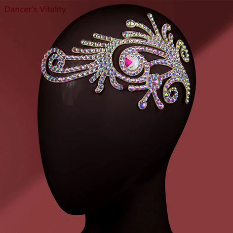 Belly Dance Performance Headdress Latin Dance Modern National Standard Competition Headdress Hand Stick Drill Dance Accessory