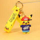 Pokemon Keychain Anime Figures Pikachu Cartoon Key Chain Charmander Psyduck Fashion Bag Keyring Pendant Accessories Toy Kid Gift