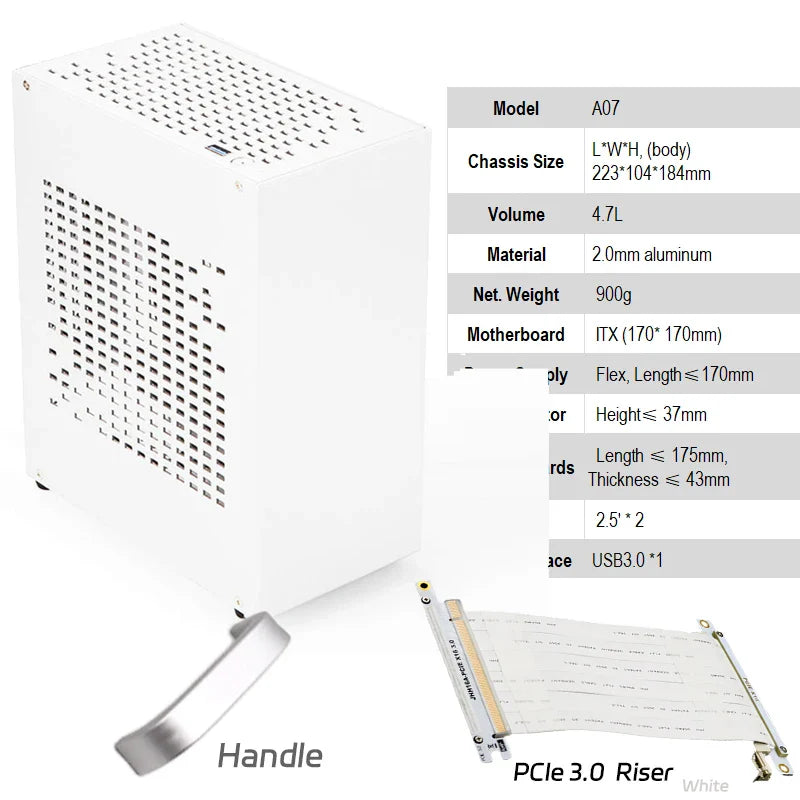 All Aluminum 2.0mm HTPC Mini ITX A4 Chassis Game Computer Support Graphics Card RTX2070 I5 Discrete Display Case K39 A07 A39