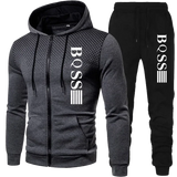 Costem for Men Clothing Spotted Sweatshirt Suit Hoodie and Pants Suit Mens Fashion Suits Men's Winter Clothes New Two Piece Set